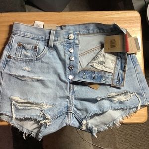 Levi's 501 Hi Rise 100% Cotton Jean Shorts Size 25